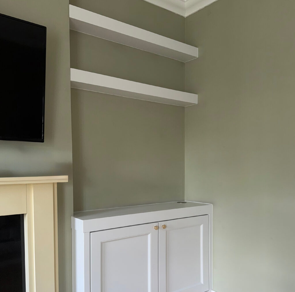 Bespoke built-in white alcove unit in Rush County Dublin - McIntyre Carpentry