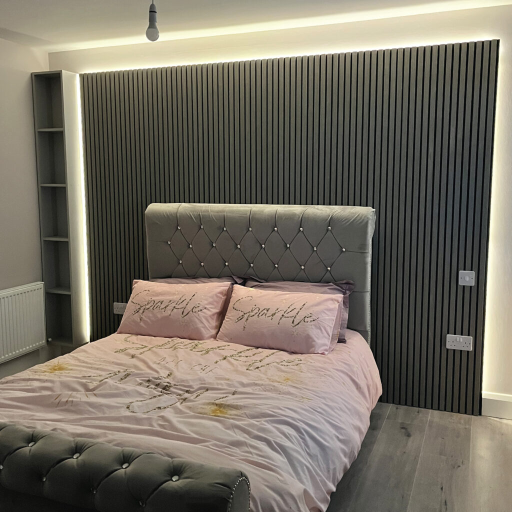 Bespoke LED full wall headboard, Clondalkin County Dublin - McIntyre Carpentry