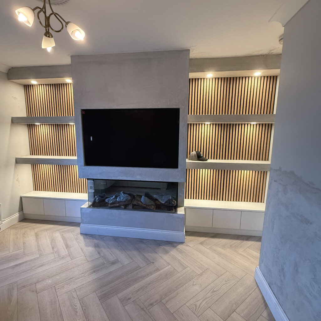 McIntyre Carpentry - bespoke feature tv wall Tallaght